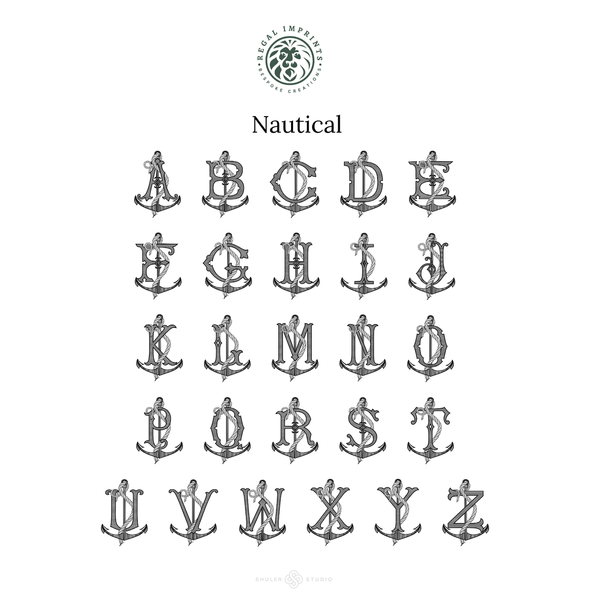 Personalized Embroidered Nautical Anchor Linen Cocktail Napkins - Set of 6