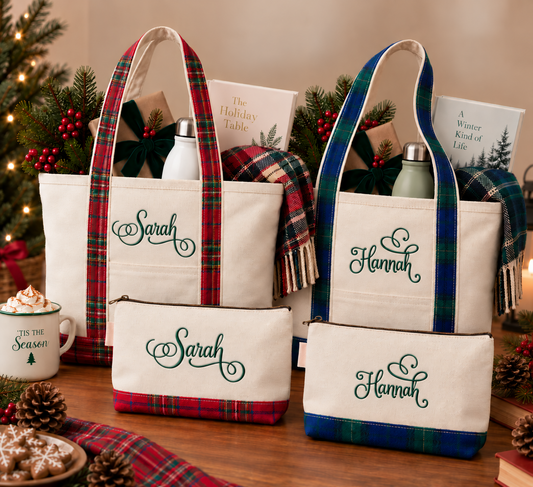 Personalized Tartan Plaid Classic Canvas Tote Bag