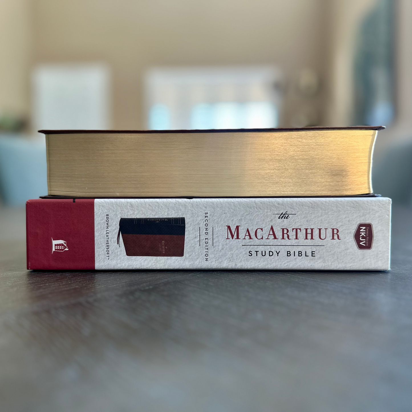 Personalized NKJV MacArthur Study Bible, 2nd Edition, Brown Leathersoft, Comfort Print, Custom Engraved Name