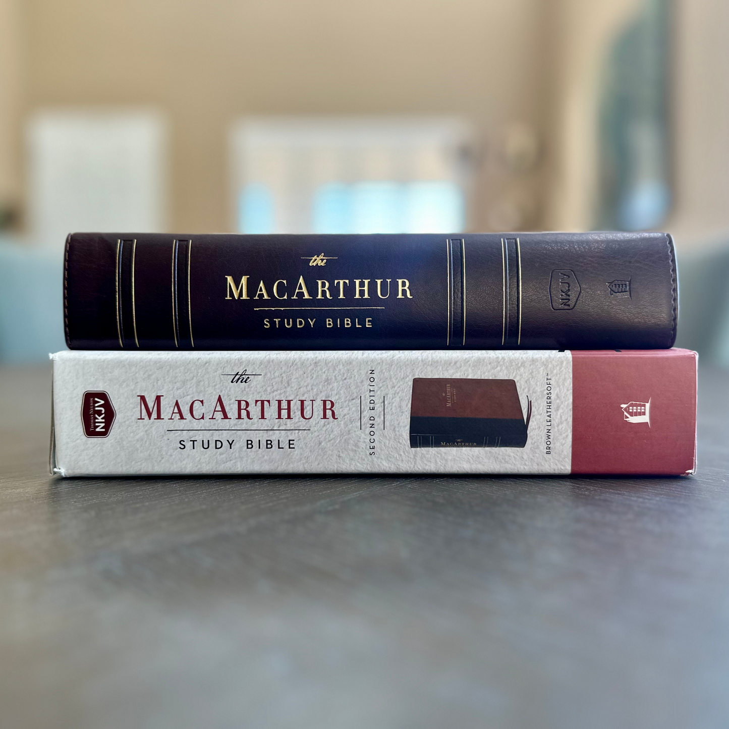 Personalized NKJV MacArthur Study Bible, 2nd Edition, Brown Leathersoft, Comfort Print, Custom Engraved Name