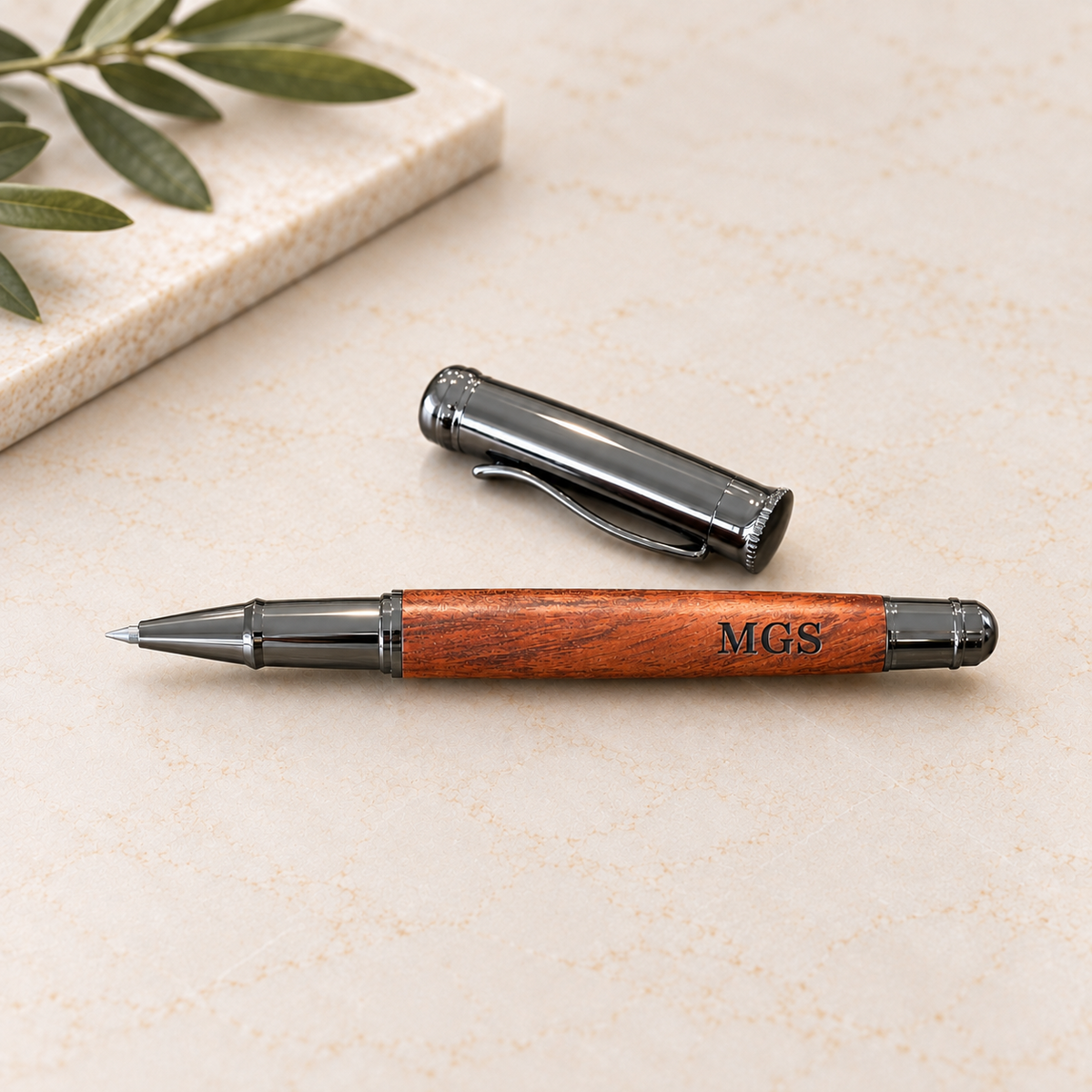 Personalized Engraved Hardwood Rollerball Pen
