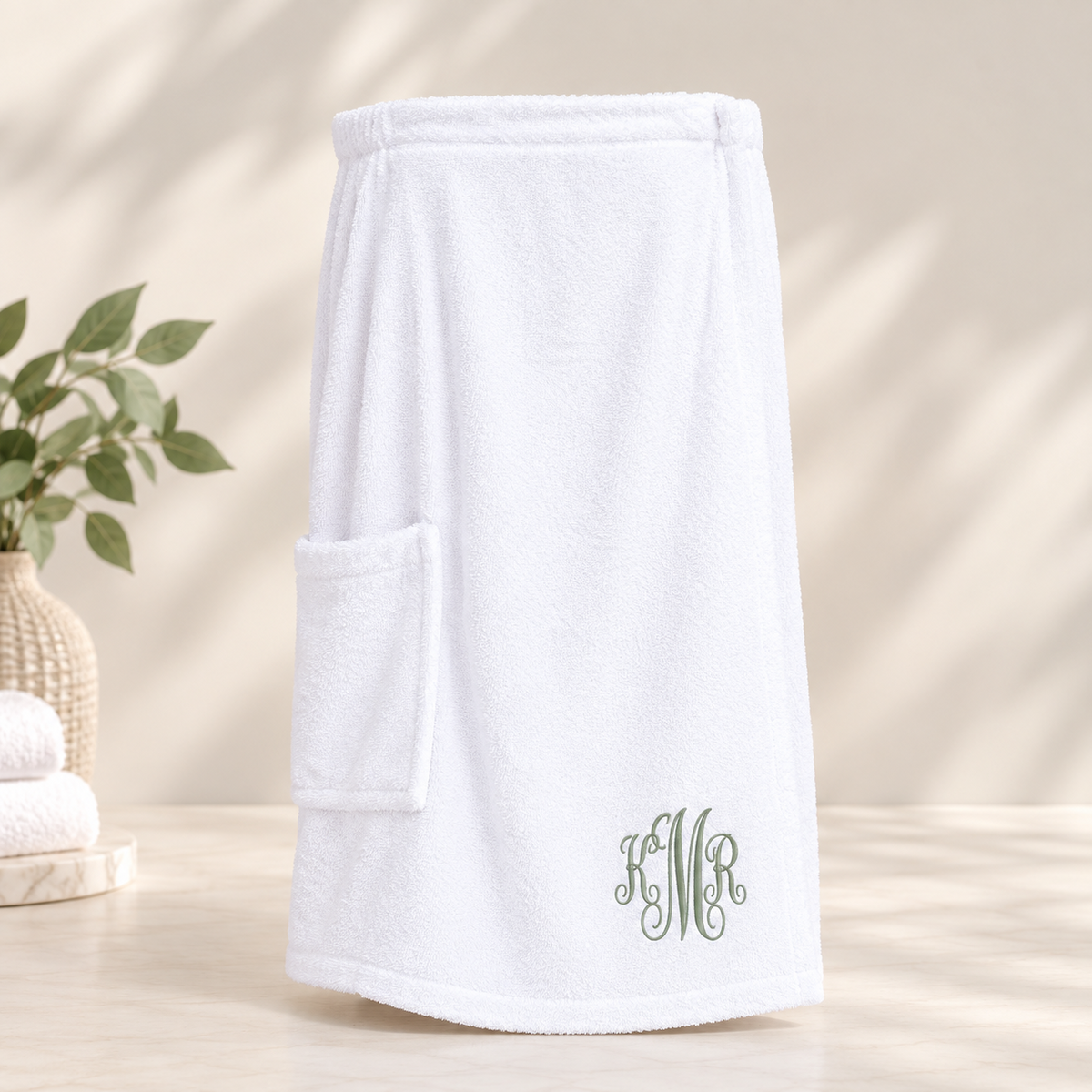 Personalized Turkish Cotton Spa Wrap with Embroidered Monogram