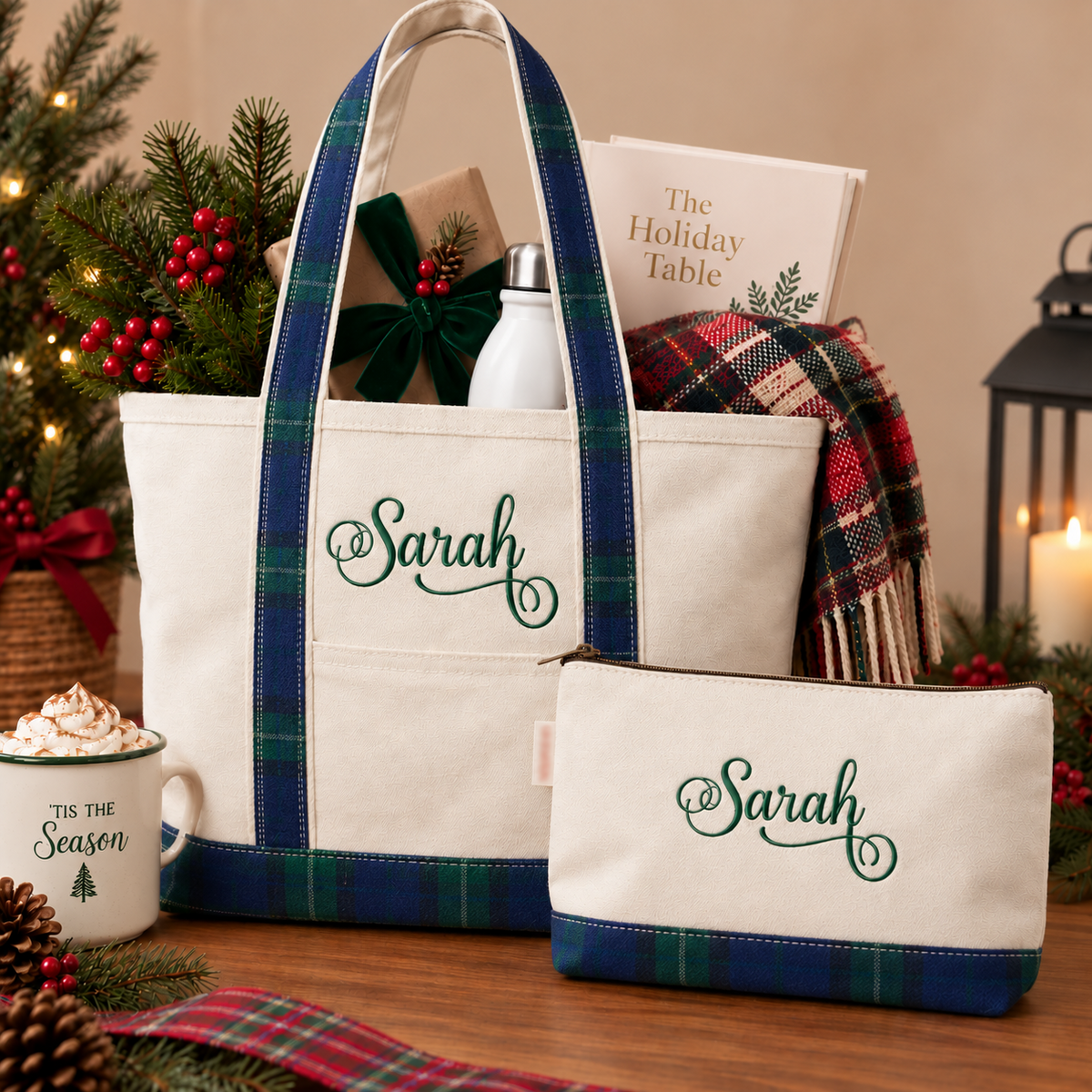 Personalized Tartan Plaid Classic Canvas Tote Bag
