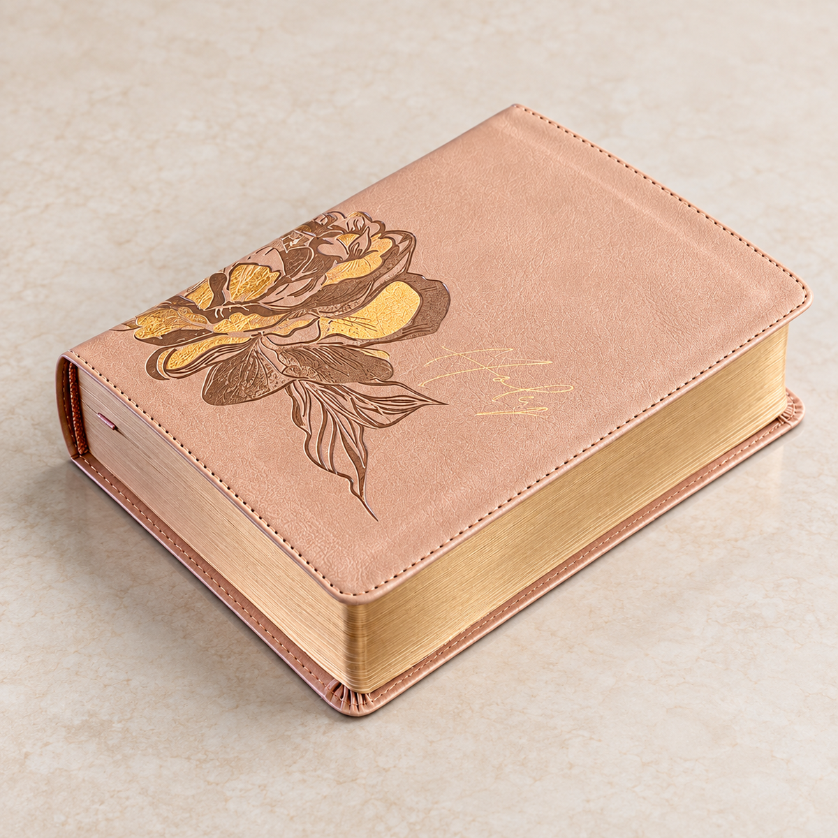 Personalized Rose Gold Compact New Living Translation (NLT) Bible - Engraved
