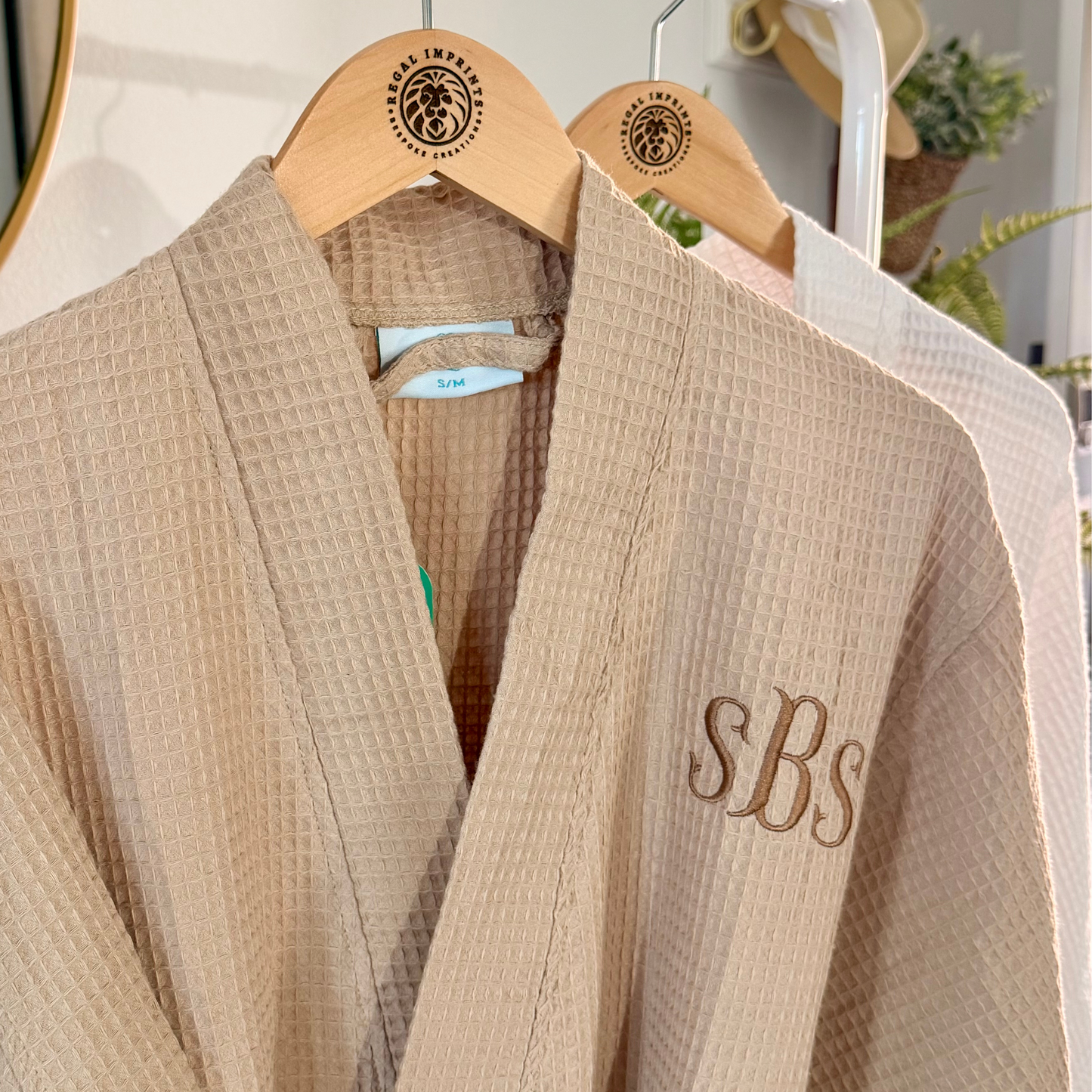 Personalized Full Length Unisex Waffle Weave Kimono Robe