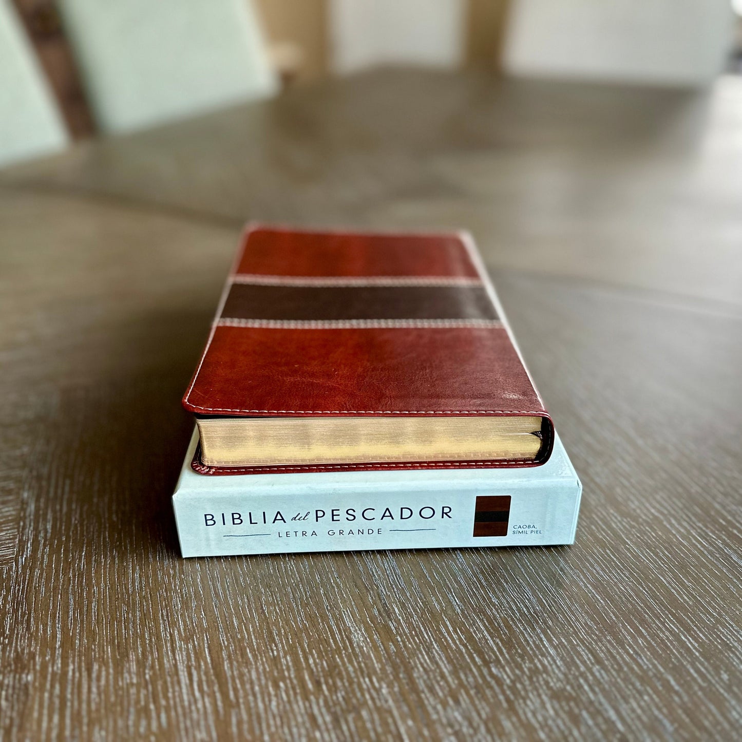 Biblia Personalizada | Reina Valera 1960 Biblia del Pescador | Letra Grande | Caoba Símil Piel | Personalized Christian Gift | Spanish Bible